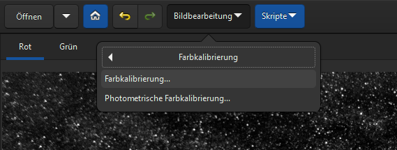 Siril - normale Farbkalibrierung auswählen